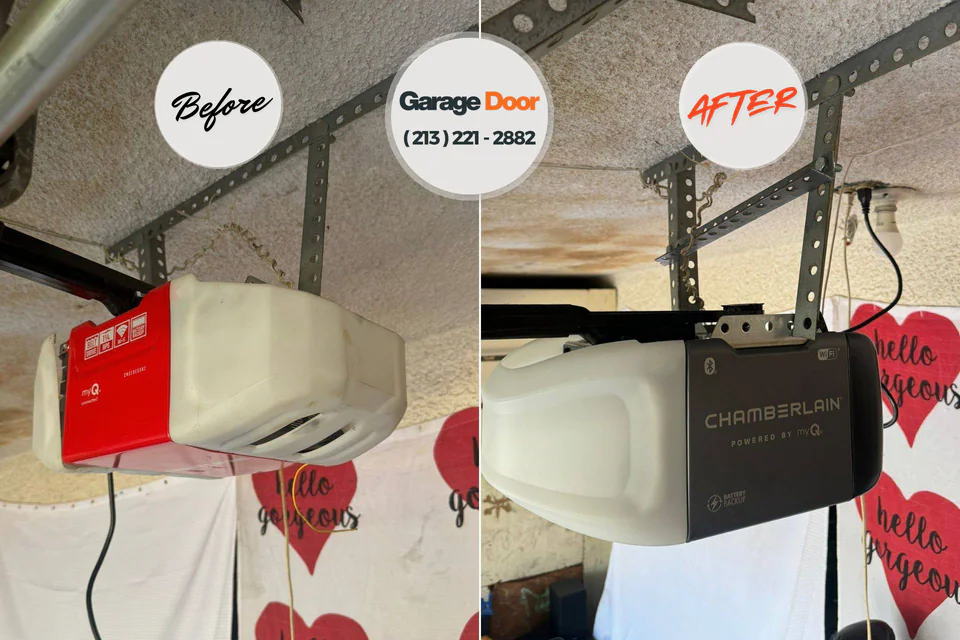 Before and after: garage door repair Balch Springs, TX